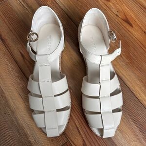 Pilcro Woven Leather Sandals – Cream/Ivory – Size 38